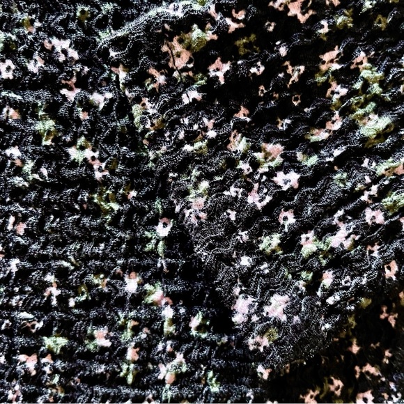 Loft Floral Popcorn Knit Long Twist Sleeve Top Blouse Size S NWOT - Picture 4 of 12